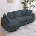 Mixoy Contemporary Minimalist Curved L-Shaped Sectional Sofa with Chaise - Luxurious Upholstered Design, Dimensions: 41.3in x 89in x 31.8in