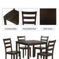 Denhour DH Basic Traditional Solid Wood 5-Piece Dining Set