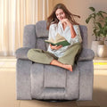 Upholstered Recliner with Rocking and Swiveling Features