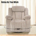 Upholstered Recliner with Rocking and Swiveling Features