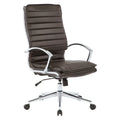 Executive High-Back Faux Leather Chair with Chrome Base and Detachable Sleeves