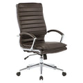 Executive High-Back Faux Leather Chair with Chrome Base and Detachable Sleeves