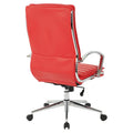 Executive High-Back Faux Leather Chair with Chrome Base and Detachable Sleeves