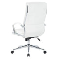 Executive High-Back Faux Leather Chair with Chrome Base and Detachable Sleeves
