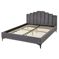 Lifestorey Modern Queen Platform Bed with Stark Velvet Upholstery