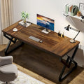 Executive Desk – Large Modern Office Workstation with Thick Wood Top