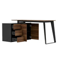 Modern L-Shaped Desk with Storage Cabinet & Drawers