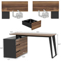 54.3-Inch Corner Computer Desk for Home Office with Drawers and Cabinet