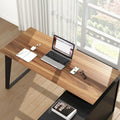 Modern L-Shaped Desk with Storage Cabinet & Drawers
