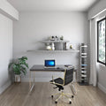 Dirk Black Low Back Office Chair with Matte Brushed Gold Base
