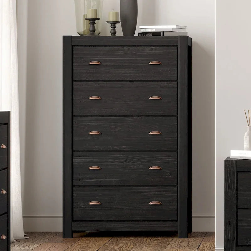 Montauk Solid Wood Chest with 5 Drawers by Grain Wood Furniture