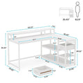 Contemporary L-Shaped Computer Desk with Drawer and Storage Shelf