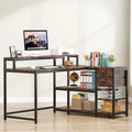 Contemporary L-Shaped Computer Desk with Drawer and Storage Shelf