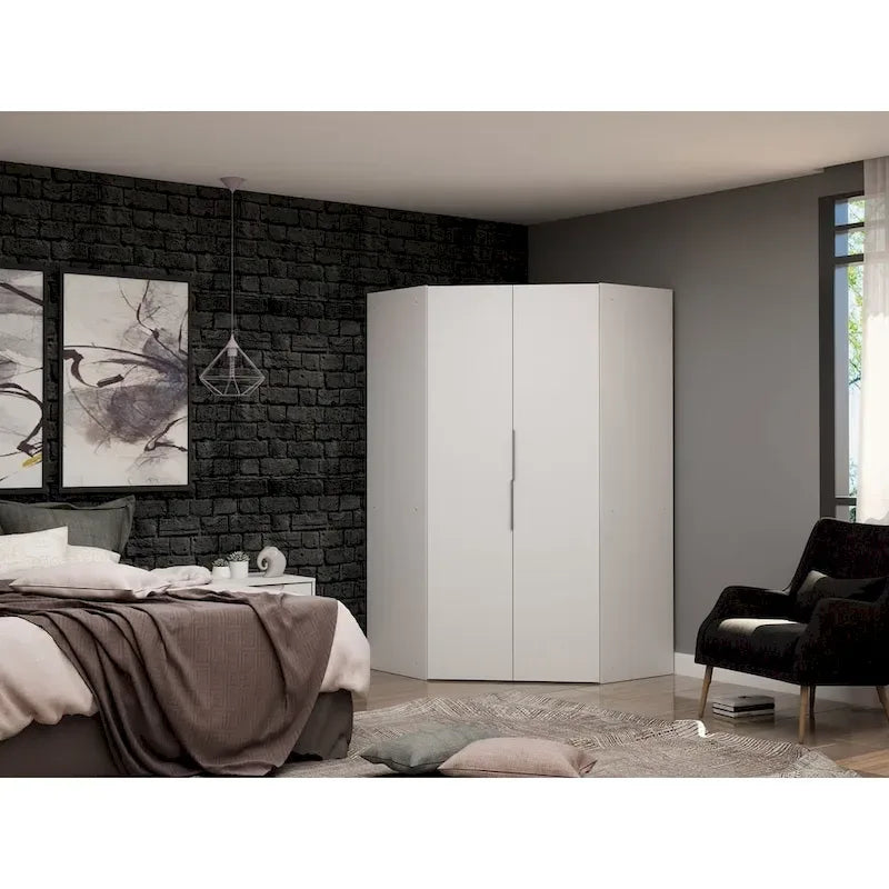 Mulberry 2.0 Contemporary Corner Wardrobe with Dual Hanging Rods