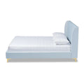 Bruce Glam Velvet Platform Bed in Silver Orchid