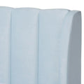 Bruce Glam Velvet Platform Bed in Silver Orchid