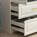 Contemporary White Freestanding Wardrobe Armoire - 93.7" High Storage Cabinet