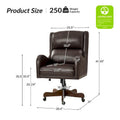 HULALA HOME Pete Adjustable Height Faux Leather Swivel Executive Chair with Tilt Mechanism