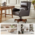 HULALA HOME Pete Adjustable Height Faux Leather Swivel Executive Chair with Tilt Mechanism