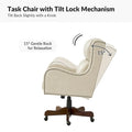 HULALA HOME Pete Adjustable Height Faux Leather Swivel Executive Chair with Tilt Mechanism