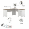 Bush Furniture Salinas 60-Inch L-Shaped Desk with Drawers and Storage Solutions