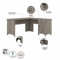 Bush Furniture Salinas 60-Inch L-Shaped Desk with Drawers and Storage Solutions