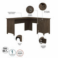 Bush Furniture Salinas 60-Inch L-Shaped Desk with Drawers and Storage Solutions