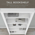 60-Inch Office Desk with Cabinet and 5-Shelf Bookcase