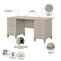 60-Inch Office Desk with Cabinet and 5-Shelf Bookcase