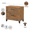 60-Inch Office Desk with Cabinet and 5-Shelf Bookcase