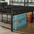Sturdy 18-Inch High Steel Tube Iron Bed with Double Wave Headboard and Footboard