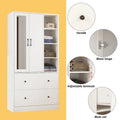 Space-Saving Scalable Hanging Rod Wardrobe Closet with Mirror