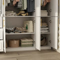 74.8-Inch Tall Large Modular Wardrobe Closet with Glass Doors