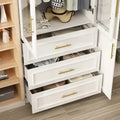 74.8-Inch Tall Large Modular Wardrobe Closet with Glass Doors