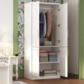 74.8-Inch Tall Large Modular Wardrobe Closet with Glass Doors