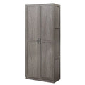 Modern Storage Wardrobe Cabinet with Doors and Multi Compartment Shelves
