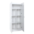 Modern Storage Wardrobe Cabinet with Doors and Multi Compartment Shelves