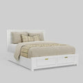 White Carmel Eastern King Storage Bed