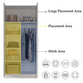 Freestanding 2-Door Bedroom Armoire with Hanging Rod