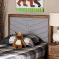 Iden Twin Headboard in Grey - Modern and Contemporary Fabric and Wood Design