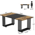 70.9" Contemporary White Executive Desk with Gold Metal Frame
