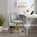 Curved Velvet Swivel Desk Chair - Aubrie Collection