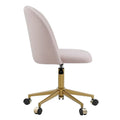 Curved Velvet Swivel Desk Chair - Aubrie Collection