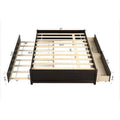 Full Bed Frame with Twin Trundle and Dual Storage Drawers
