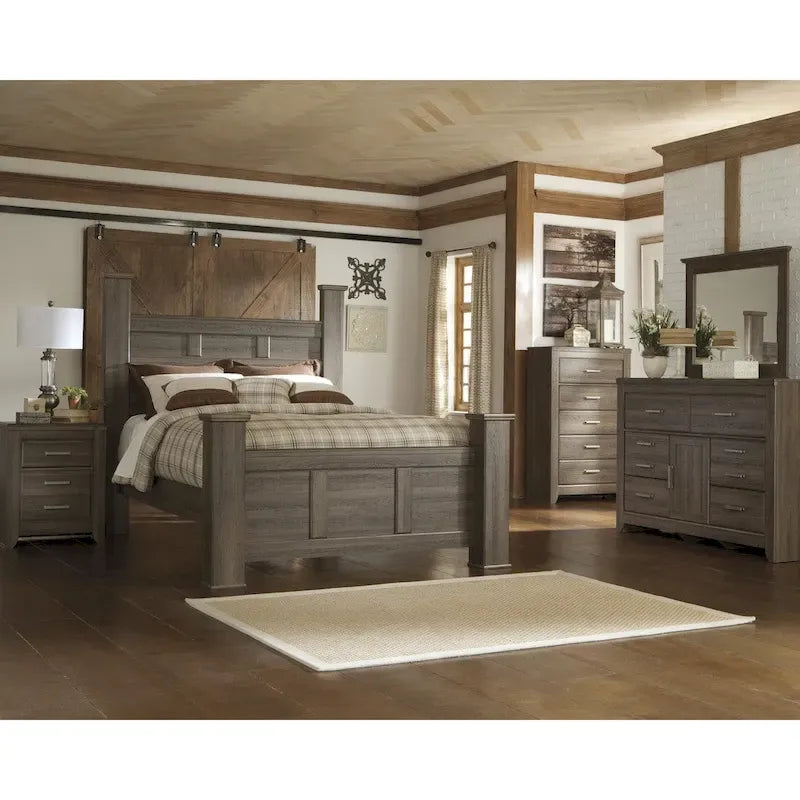 Juararo Dark Brown Canopy Bed