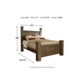 Farmhouse Poster Bed with Wooden Frame and Panel Headboard