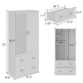 Contemporary Minimalist Wooden Freestanding Wardrobe for Bedroom