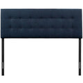 Hixson Elegant Dark Blue Fabric King Size Headboard