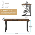 Contemporary 55-Inch Gold and White Computer Desk - Versatile Dining, Vanity, and Conference Table with Elegant Gold Legs
