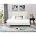 Roundhill Furniture Rozitta Upholstered Wingback Bed with Platform Design